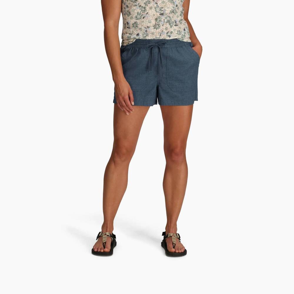 NEW ROYAL ROBBINS hempline tie-front short in orion blue